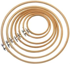 img 4 attached to Versatile Set of 7 Wooden Round Embroidery Hoops: Sizes Ranging from 5 to 14 inches - Perfect for Art Craft, Sewing, and Wedding Decorations