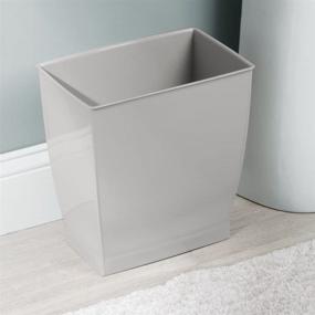 img 2 attached to 🗑️ Modern Gray iDesign Mono Waste Basket - BPA-Free Plastic, Rectangular - 11.25" x 7.5" x 12