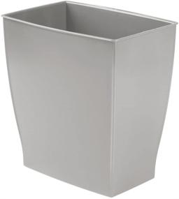 img 3 attached to 🗑️ Modern Gray iDesign Mono Waste Basket - BPA-Free Plastic, Rectangular - 11.25" x 7.5" x 12