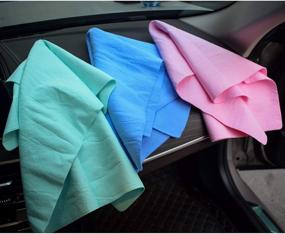 img 2 attached to KAXMOON 3-Pack Car Chamois Cloth - Super Absorbent Drying Towel for Fast Drying - Car Shammy Towel