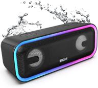 🔊 doss soundbox pro+ беспроводной bluetooth-динамик - впечатляющее звучание 24 вт, глубокие басы, защита от влаги ipx5, время работы 15 часов, беспроводное стерео-подключение, смешанные цветные огни - черный (66 футов) логотип