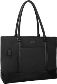 img 4 attached to 👜 Large Woman Laptop Tote Bag with USB Port for 15.6 Inch Laptops - Sleek Work Bag & Purse