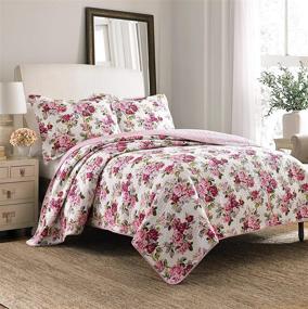 img 3 attached to 🛏️ Laura Ashley Home Lidia Collection Quilt Set - Queen Size, 100% Cotton, Reversible & Lightweight Pink Bedding