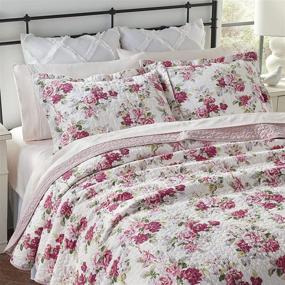 img 1 attached to 🛏️ Laura Ashley Home Lidia Collection Quilt Set - Queen Size, 100% Cotton, Reversible & Lightweight Pink Bedding