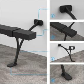 img 3 attached to AMSOOM Foot Rail Kit - Enhance Comfort and Stability with Under Counter Mount Hardware - Heavy Duty Steel Combination Rail Bracket Foot Pedal Kit and Square Tubing for Indoor and Outdoor - Black, 3 Feet