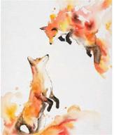 🎨 easy-to-follow diy oil painting kit for adults and kids - 16x20 inch watercolor fox masterpiece logo