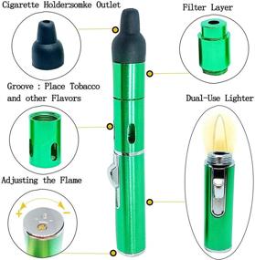 img 3 attached to 🔥 Refillable Adjustable Butane Torch Lighter with Soft Flame - Green | Ideal Men's Gift | Gas Not Included