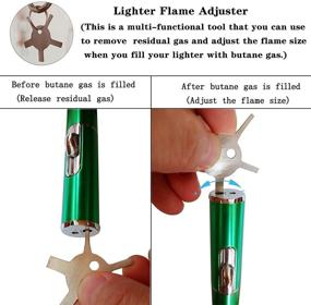 img 1 attached to 🔥 Refillable Adjustable Butane Torch Lighter with Soft Flame - Green | Ideal Men's Gift | Gas Not Included