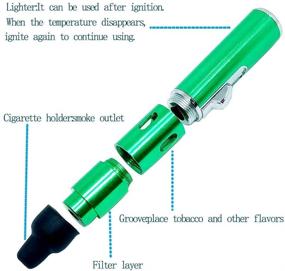 img 2 attached to 🔥 Refillable Adjustable Butane Torch Lighter with Soft Flame - Green | Ideal Men's Gift | Gas Not Included