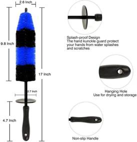 img 3 attached to 🚗 Набор щеток для колес автомобиля HMPLL 8 штук, набор для ухода за автомобилем с мягкой щеткой для колес длиной 17 дюймов, щеткой для шин, 5 щетками для ухода за автомобилем, автомобильным полотенцем, набором щеток для колес безопасной очистки шин и обода без повреждений вашего автомобиля