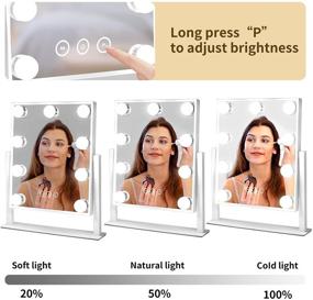 img 2 attached to 💄 Nusvan Vanity Mirror with Lights: Makeup Mirror with Lights, 3 Lighting Modes, Detachable 10X Magnification Mirror, Touch Control, 360°Rotation