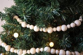 img 3 attached to 🎄 Rustic Unfinished Wood Bead Garland - 9-Foot Christmas Tree Decoration