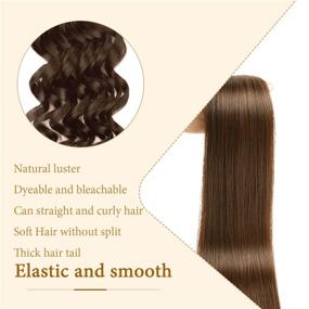 img 1 attached to Sunya Tape in Hair Extensions: 14 inches Silky Straight Remy Human Hair, #4 Chocolate Brown, 40g 20pcs/pack