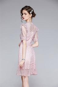 img 1 attached to 👗 LAI MENG FIVE CATS Women's Elegant Wedding Floral Lace A-line Evening Cocktail Mini Midi Dress for Guests