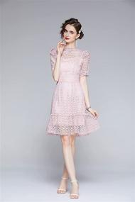 img 2 attached to 👗 LAI MENG FIVE CATS Women's Elegant Wedding Floral Lace A-line Evening Cocktail Mini Midi Dress for Guests