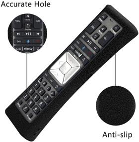 img 2 attached to 📱 Black Protective Silicone Remote Case for XFinity Comcast XR11 Premium Voice Activated Cable TV Backlit Remote Control - Shockproof, Washable, Skin-Friendly Cover with Loop