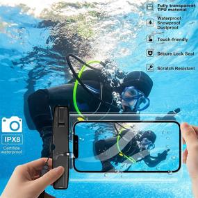 img 3 attached to 📱 Universal Clear Waterproof Cellphone Case - XIWXI Dry Bag, IPX8 Waterproof Phone Pouch Compatible with iPhone 12 11 8 7 Pro Max SE XR, Samsung Galaxy S21 Note 20, Google Pixel, Moto G7, OnePlus, LG