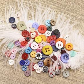 img 1 attached to Tupalizy 100PCS Resin Buttons: Assorted Sizes & Shapes for Sewing, DIY Crafts, Button Painting – Ideal for Classroom, School, Home Use (Multicolor)