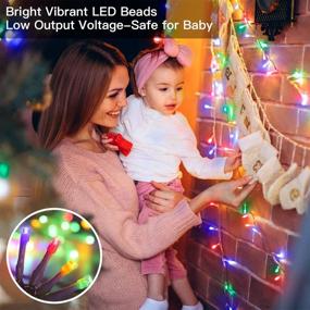 img 2 attached to Ollny Christmas Lights Outdoor String Lights: 100LED/33FT USB Powered with Remote, Multicolored to Warm White Color Changing, Waterproof, 11 Lighting Modes for Xmas Thanksgiving Indoor Outdoor Decorations