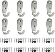 heavy duty stainless steel towel hooks - wall mounted utility hooks for bath towels, robes, coats, clothes, keys - 8 pack by ulifestar logo