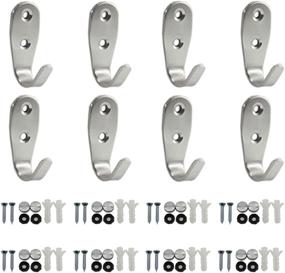 img 4 attached to Heavy Duty Stainless Steel Towel Hooks - Wall Mounted Utility Hooks for Bath Towels, Robes, Coats, Clothes, Keys - 8 Pack by Ulifestar