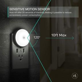 img 2 attached to 💡 2 Pack LED Night Light, Motion Activated, Plug in with Movement Detector - Ideal for Bathroom, Bedroom, Kitchen, Hallway - Sleek Round Design in White