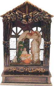 img 1 attached to GoldStar Christmas Nativity Set Holy Family Snow Globe - Nativity Scene Religious Christmas Lantern Tabletop Decoration with Swirling Glitter - Battery Operated