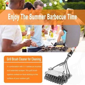 img 1 attached to 🔥 POLIGO BBQ Grill Cleaning Brush Bristle-Free &amp; Scraper - Triple Helix Design Barbecue Cleaner - Non-Bristle Grill Brush and Scraper Safe for Gas Charcoal Porcelain Grills - Top Choice Gift for Ideal Grill Tools