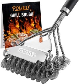 img 4 attached to 🔥 POLIGO BBQ Grill Cleaning Brush Bristle-Free &amp; Scraper - Triple Helix Design Barbecue Cleaner - Non-Bristle Grill Brush and Scraper Safe for Gas Charcoal Porcelain Grills - Top Choice Gift for Ideal Grill Tools