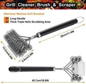 img 2 attached to 🔥 POLIGO BBQ Grill Cleaning Brush Bristle-Free &amp; Scraper - Triple Helix Design Barbecue Cleaner - Non-Bristle Grill Brush and Scraper Safe for Gas Charcoal Porcelain Grills - Top Choice Gift for Ideal Grill Tools