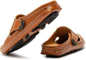 img 2 attached to SUNSE Backless Slippers Breathable 8503 Hei 45 Men's Shoes in Loafers & Slip-Ons