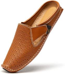 img 4 attached to SUNSE Backless Slippers Breathable 8503 Hei 45 Men's Shoes in Loafers & Slip-Ons