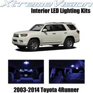 улучшенный набор синих светодиодных ламп для интерьера toyota 4runner 2003-2014 от xtremevision, 12 штук, с легким инструментом для установки логотип