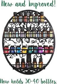 img 2 attached to 🧴 SoCal Buttercup Oval Black Essential Oils & Nail Polish Organizer - Stylish Wall Mounted Storage Shelf with Tree Silhouette - Round Rack for Oil Bottles & Polish (Black)