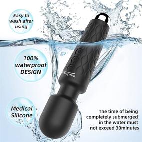 img 2 attached to Black Rechargeable Personal Massager - 20 Magic Vibration Modes, 8 Speeds - Quiet, Waterproof, Handheld, Cordless - Full Body Massager - Best Gift for Women and Men