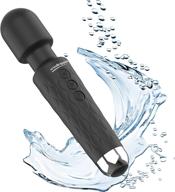 black rechargeable personal massager - 20 magic vibration modes, 8 speeds - quiet, waterproof, handheld, cordless - full body massager - best gift for women and men logo