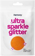 hemway ultra sparkle glitter 10g / 0.35oz sample - cosmetic-safe for body, hair, face, nails - ideal for festivals, resin crafts, weddings, art, and beauty tumblers - ultrafine fluorescent orange shade (1/128" 0.008" 0.2mm) logo