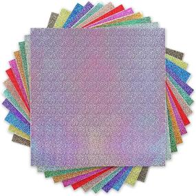 img 4 attached to 🌟 Premium Holographic Sparkle Vinyl Sheets for Cricut: 12x12, 12 Sheets/Pack - Permanent Glitter Adhesive Craft Vinyl - Ideal for Cricut and Other Cutting Machines - Crafts, Decals, Signs