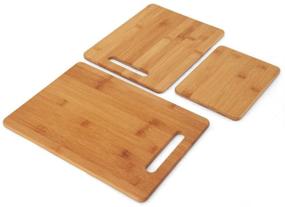 img 3 attached to 🎍 Farberware 3-Piece Bamboo Cutting Board Set of 3 - Assorted Sizes in Brown