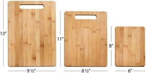 img 1 attached to 🎍 Farberware 3-Piece Bamboo Cutting Board Set of 3 - Assorted Sizes in Brown