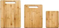 🎍 farberware 3-piece bamboo cutting board set of 3 - assorted sizes in brown logo