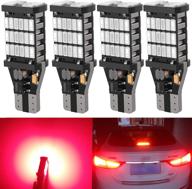 🔴 firiker 4pcs brilliant red led brake lights, error free 45smd-4014 chipsets: perfect for car truck, backup, reverse, tail, 3rd high mount stop lights, and cargo lights - 912 t15 921 906 led car bulbs logo