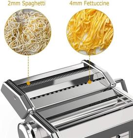 img 3 attached to 🍝 Stainless Steel Pasta Maker - Manual Hand Crank Noodle Roller for Homemade Spaghetti, Fettuccini, Lasagna, and More