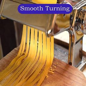 img 1 attached to 🍝 Stainless Steel Pasta Maker - Manual Hand Crank Noodle Roller for Homemade Spaghetti, Fettuccini, Lasagna, and More