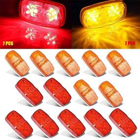 img 4 attached to NPAUTO Double Bullseye Amber & Red 10 LED Trailer Side Marker Light Set - Clearance Lights for Truck RV Boat Camper Trailers [7 Red & 7 Amber]