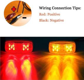 img 2 attached to NPAUTO Double Bullseye Amber & Red 10 LED Trailer Side Marker Light Set - Clearance Lights for Truck RV Boat Camper Trailers [7 Red & 7 Amber]