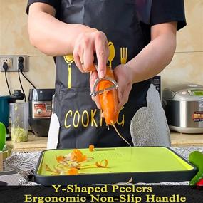 img 2 attached to 🥕 Kitchen Vegetable Peeler with Blemish Remover - Ideal for Apples, Ginger, Cheese, Carrots, and Potatoes - Swivel Design Veggie Peeler with Ergonomic Handle - Easy to Clean