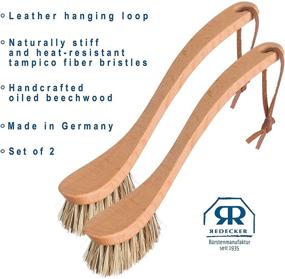 img 1 attached to 🌿 Set of 2 Redecker Curved Dish Brushes with Extra Strong Union Fiber, Oiled Beechwood Handle, 9-1/4 inches - Made in Germany