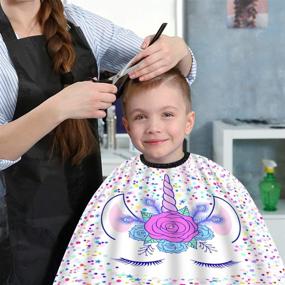 img 3 attached to 🦄 Delightful Unicorn & Stars Small Size Hair Cutting Barber Cape: Expert Haircut Salon Cape for Children