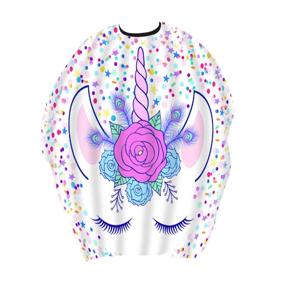 img 4 attached to 🦄 Delightful Unicorn & Stars Small Size Hair Cutting Barber Cape: Expert Haircut Salon Cape for Children